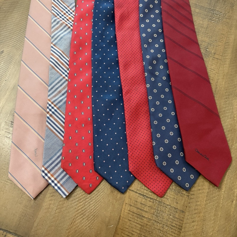 VTG Men's Tie Lot Of 7 1950's 1970s Era Skinny
